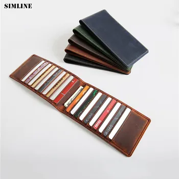 SIMLINE Vintage Genuine Cow Leather Wallet Men Crazy Horse Men's Long Slim Wallets Purse Credit Card Holder Holders Male Women
SIMLINE Vintage Genuine Cow Leather Wallet Men Crazy Horse Men's Long Slim Wallets Purse Credit Card Holder Holders Male Women