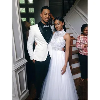 New White Mens Suit costume homme Best Groom Wedding Dress Tuxedos suits for men Shawl Black Lapel One Button (Jacket+Pants)
New White Mens Suit costume homme Best Groom Wedding Dress Tuxedos suits for men Shawl Black Lapel One Button (Jacket+Pants)