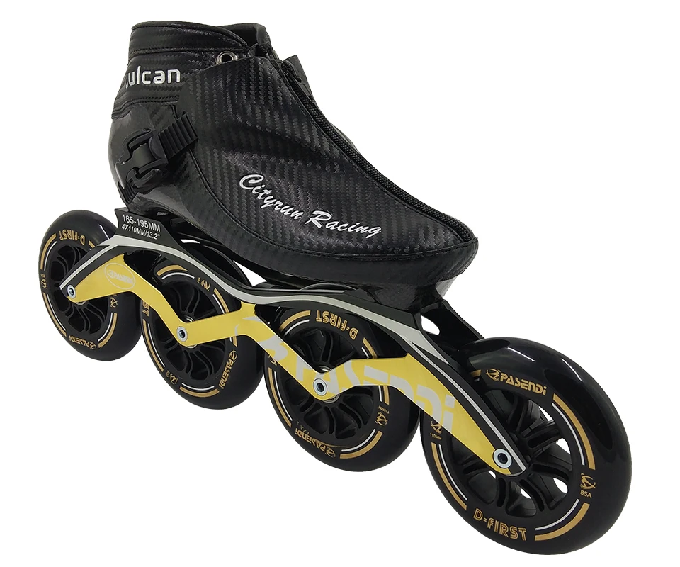 2021 2018 New Professional Carbon Speed Skating Shoes 4 Wheels Patines