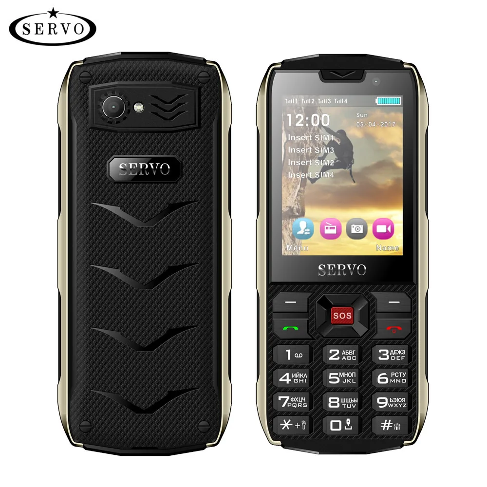 SERVO H8 Push-button Mobile Phone 2.8inch 4 SIM card 4 standby Bluetooth Flashlight GPRS 3000mAh Power Bank Cell Phones Russian
SERVO H8 Push-button Mobile Phone 2.8inch 4 SIM card 4 standby Bluetooth Flashlight GPRS 3000mAh Power Bank Cell Phones Russian
