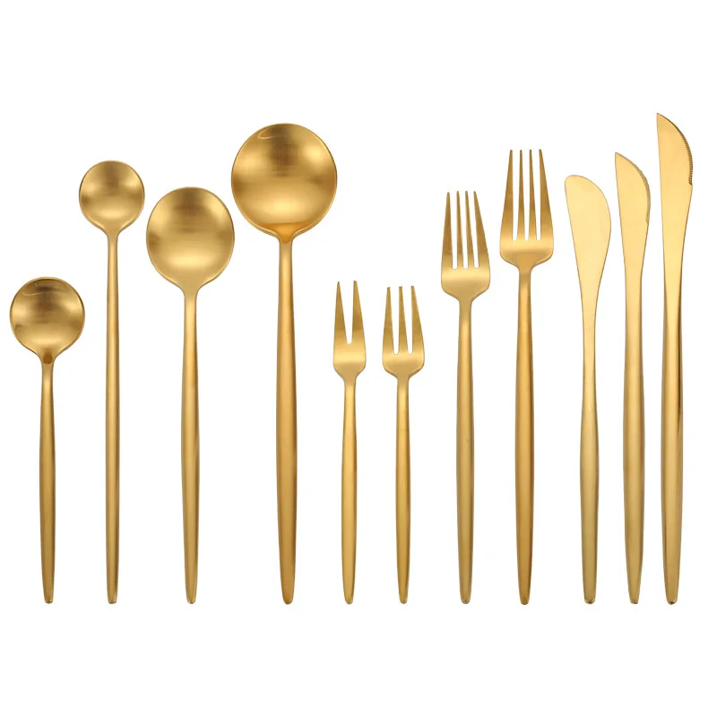 11Pcs/set Stainless Steel Gold Cutlery Set Dinnerware Tableware Silverware Sets Dinner Spoon Knife Fork Drop Shipping
11Pcs/set Stainless Steel Gold Cutlery Set Dinnerware Tableware Silverware Sets Dinner Spoon Knife Fork Drop Shipping