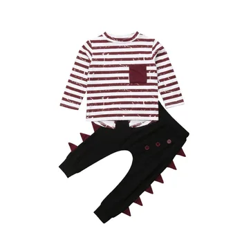 Baby Boy Fashion Clothes Set Red White Striped long sleeve Tops+Black Pants Children Clothing Set
Baby Boy Fashion Clothes Set Red White Striped long sleeve Tops+Black Pants Children Clothing Set