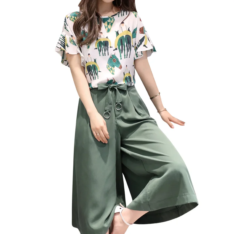 5XL Large size women clothing wide leg pants sets 2018 Summer Korean temperament 2 piece suits womens loose cartoon print suits
5XL Large size women clothing wide leg pants sets 2018 Summer Korean temperament 2 piece suits womens loose cartoon print suits
