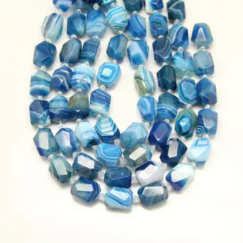 Full strand 16pcs Natural Striped Agates Faceted Nugget Beads Pendants,Blue Achate Drilled Loose Beads Spacer Necklace 13x18mm
Full strand 16pcs Natural Striped Agates Faceted Nugget Beads Pendants,Blue Achate Drilled Loose Beads Spacer Necklace 13x18mm