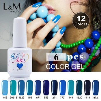 6 Pcs Blue Color Gelartist Nail Gel Polish Soak Off UV Color New Arrival Professional Tools Home DIY 15ML
6 Pcs Blue Color Gelartist Nail Gel Polish Soak Off UV Color New Arrival Professional Tools Home DIY 15ML