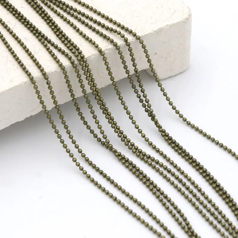 

Metal Antique Bronze Ball Bead Chains Bulk Link Chains for Diy Necklaces Bracelets Jewelry Making Wholesale Supply