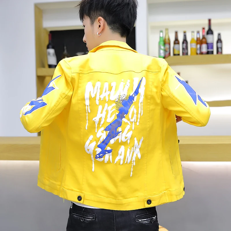 New Men's Stylish Denim Coat Club Korean Style Short Jean Jacket Short Cool Letters Pattern Boys Outwear C65
New Men's Stylish Denim Coat Club Korean Style Short Jean Jacket Short Cool Letters Pattern Boys Outwear C65