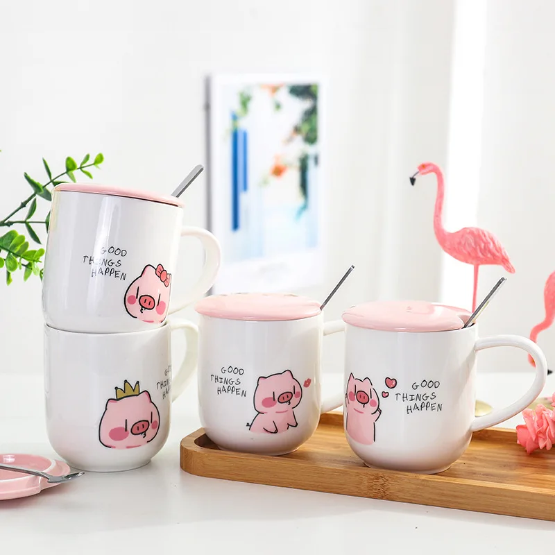 400ml Cute cartoon pink pig ceramic mug with lid spoon,Porcelain Mugs Personality Ceramic Coffee Cup Fun TeaCup Drinkware
400ml Cute cartoon pink pig ceramic mug with lid spoon,Porcelain Mugs Personality Ceramic Coffee Cup Fun TeaCup Drinkware