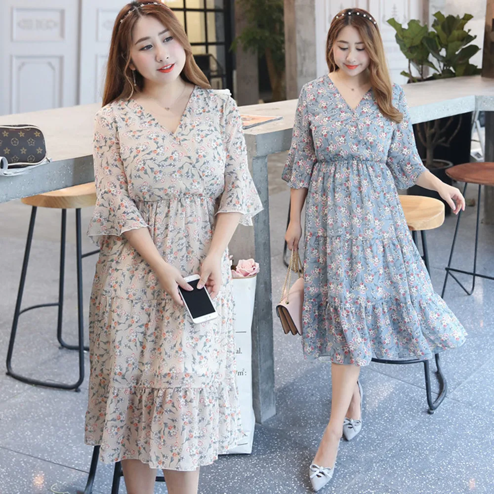 2019 Plus Size Chiffon Women New Fashion Three Quarter Sleeve Women's Summer Dress New Floral Dresses XXXXL
2019 Plus Size Chiffon Women New Fashion Three Quarter Sleeve Women's Summer Dress New Floral Dresses XXXXL