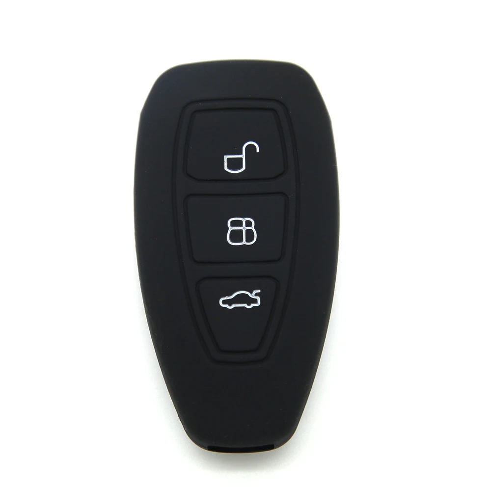Colorful 3 Buttons Silicone Rubber Car Key Cover Case For Ford Mondeo Automobile Accessories car key protective shell | Автомобили и
