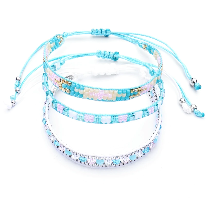 3PCS\SET Bohemian Beads Thin Bracelets Set For Woman Braid Rope Charm Multiple Layers Lucky Bracelet & Bangles Beach Jewelry
3PCS\SET Bohemian Beads Thin Bracelets Set For Woman Braid Rope Charm Multiple Layers Lucky Bracelet & Bangles Beach Jewelry