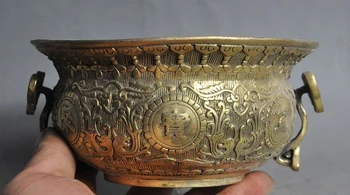 6"chinese folk brass ruyi wealth rich Treasure bowl statue incense burner Censer
6"chinese folk brass ruyi wealth rich Treasure bowl statue incense burner Censer