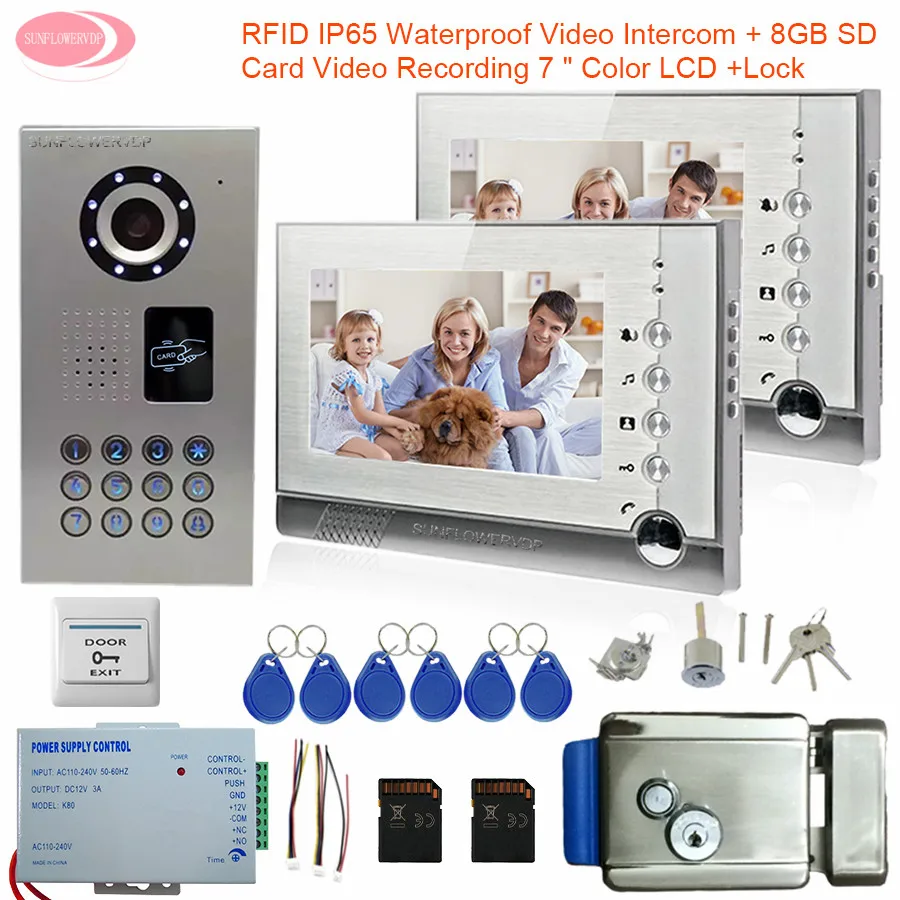 Video Intercom For The 2 Apartment With Recording + 8GB SD Card IP65 Waterproof Rfid Video Intercom With Electronic Control Lock
Video Intercom For The 2 Apartment With Recording + 8GB SD Card IP65 Waterproof Rfid Video Intercom With Electronic Control Lock
