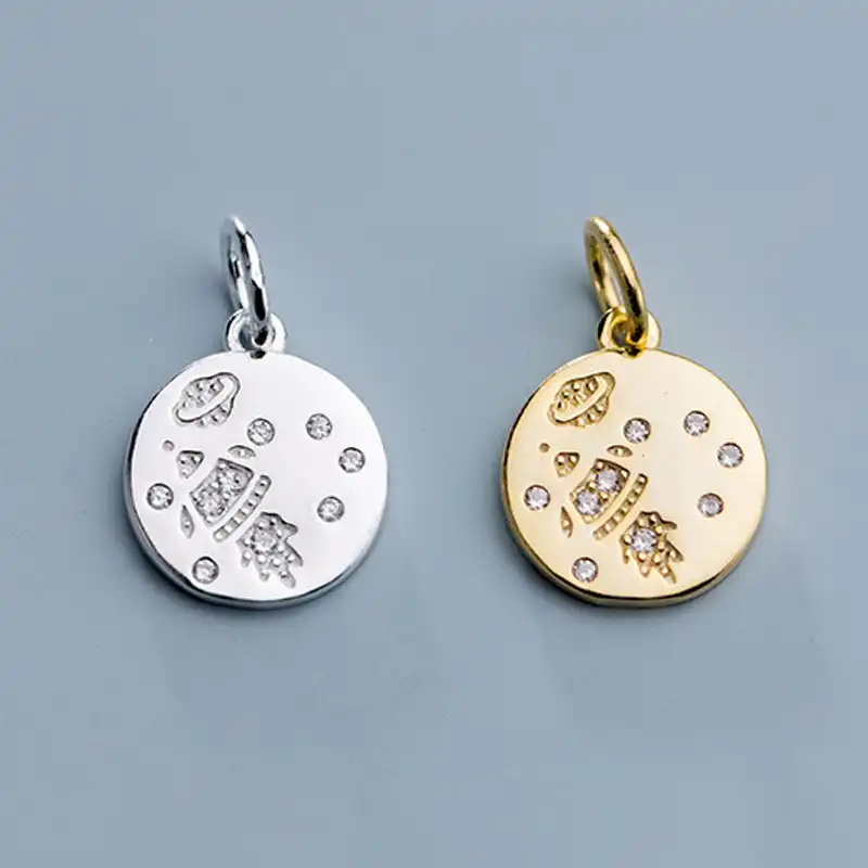 3 pcs 925 Sterling Silver Flower Charm Finding 11mm