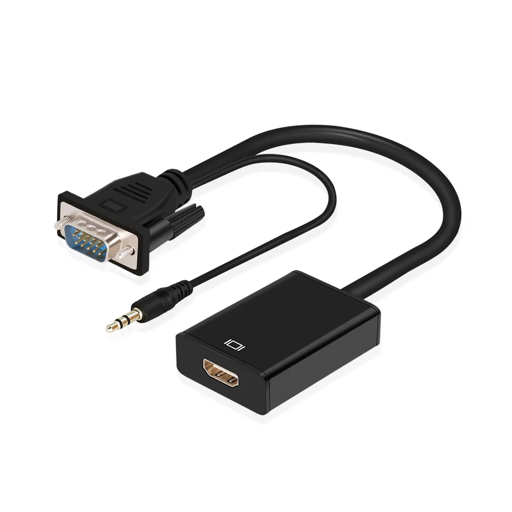 Multi-resolution 1080P VGA TO HDMI Male to Female Cable with Audio output and USB power Adapter for PC Notebook Projector TV | Электроника