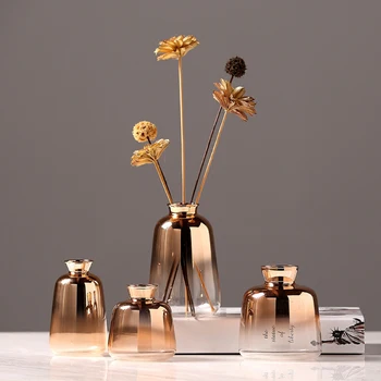 Modern Electroplated gold Glass Vase Hydroponics small vases Dried Flower decor Tabletop containers wedding home decoration
Modern Electroplated gold Glass Vase Hydroponics small vases Dried Flower decor Tabletop containers wedding home decoration