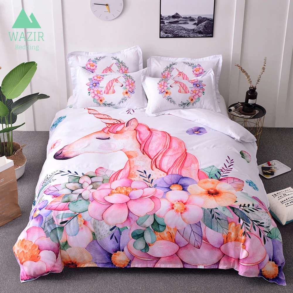 WAZIR 3D Watercolor unicorn bedding Cartoon Bedroom Bedding Set duvet cover set Pillowcases Home textile bedclothes bed linen
WAZIR 3D Watercolor unicorn bedding Cartoon Bedroom Bedding Set duvet cover set Pillowcases Home textile bedclothes bed linen