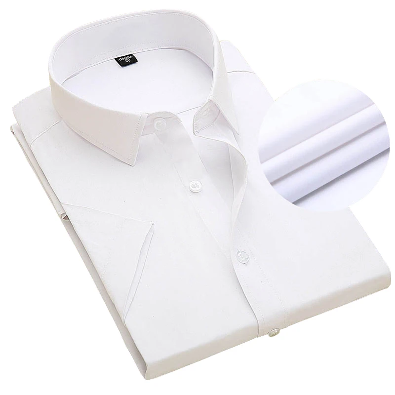 Summer Men Dress Shirt Short Sleeve Solid White Color Man Shirts Male Work Wear camisa masculina
Summer Men Dress Shirt Short Sleeve Solid White Color Man Shirts Male Work Wear camisa masculina