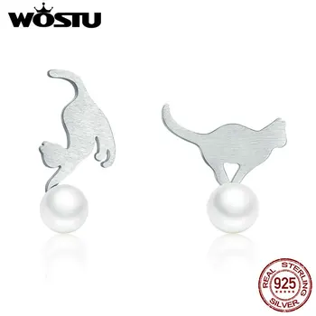 WOSTU 100% 925 Sterling Silver & Freshwater Pearls Cute Cat Stud Earrings for Women Luxury Sterling Silver Jewelry Gift CQE235
WOSTU 100% 925 Sterling Silver & Freshwater Pearls Cute Cat Stud Earrings for Women Luxury Sterling Silver Jewelry Gift CQE235