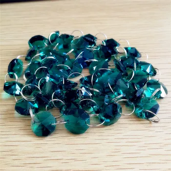 

10m/Lot 14mm Zircon Green Crystal Glass Octagon Beads Crystal Glass Garland Strand Wedding Christmas Party Event Decoration
