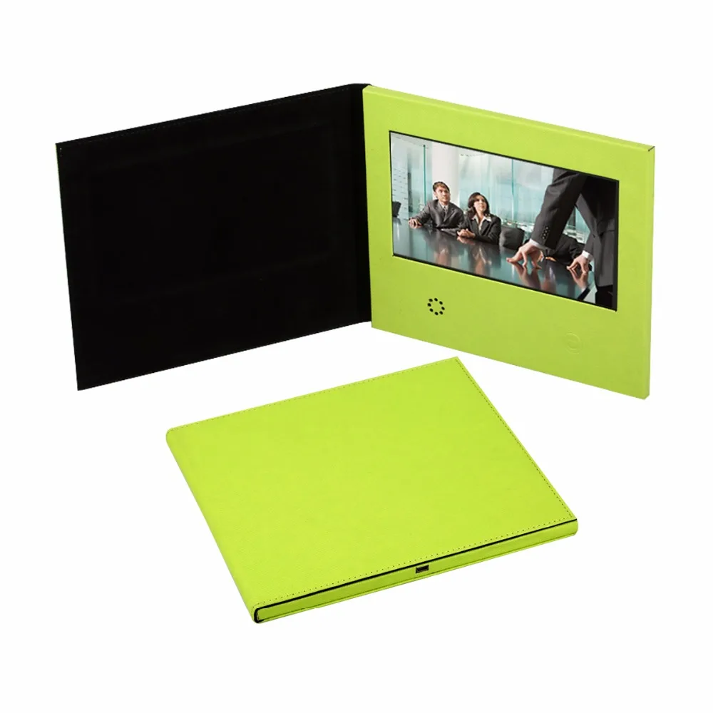 Custom production7inch High grade leather video Brochure Universal Video Greeting Cards watching booklet for Advertising busines
Custom production7inch High grade leather video Brochure Universal Video Greeting Cards watching booklet for Advertising busines