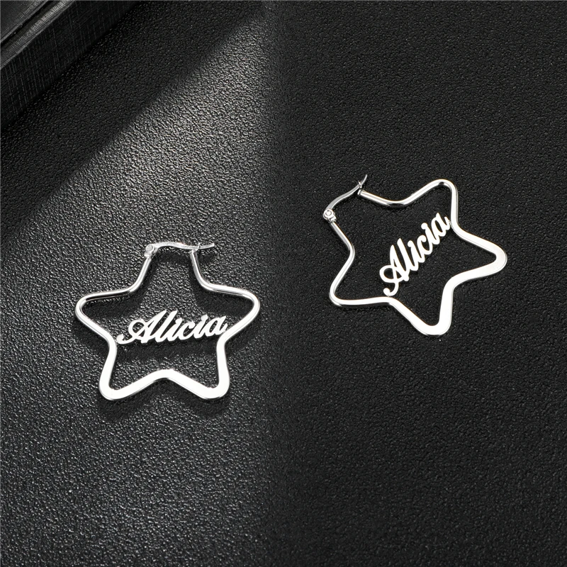 Personalized Name Stainless Steel Letter Big Dangle Earrings Pentagram Geometric Custom Name Earrings For Women Girl Wedding
Personalized Name Stainless Steel Letter Big Dangle Earrings Pentagram Geometric Custom Name Earrings For Women Girl Wedding