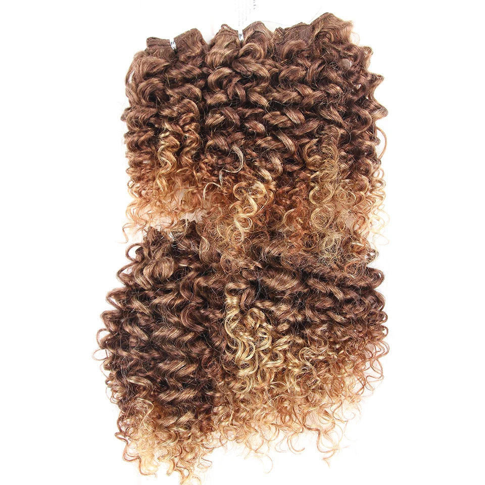 Благородный Ombre Пучки Волос афро странный вьющиеся волосы 14-18 дюйм(ов) химическое
