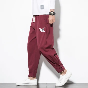 Vintage Men Casual Gray Black Wine Navy Pants Loose Linen Blend Embroidery Trousers Ethnic Chinese Style Male Pant Plus Size 5XL
Vintage Men Casual Gray Black Wine Navy Pants Loose Linen Blend Embroidery Trousers Ethnic Chinese Style Male Pant Plus Size 5XL