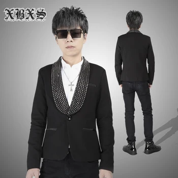2018 new spring men's casual fashion personality handsome suit jacket Slim Hot drilling jacket coat stage singer costumes
2018 new spring men's casual fashion personality handsome suit jacket Slim Hot drilling jacket coat stage singer costumes