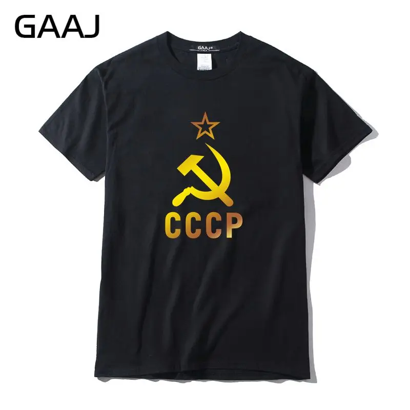 Фото CCCP сусального золота мужские летние топы и футболки с короткими рукавами