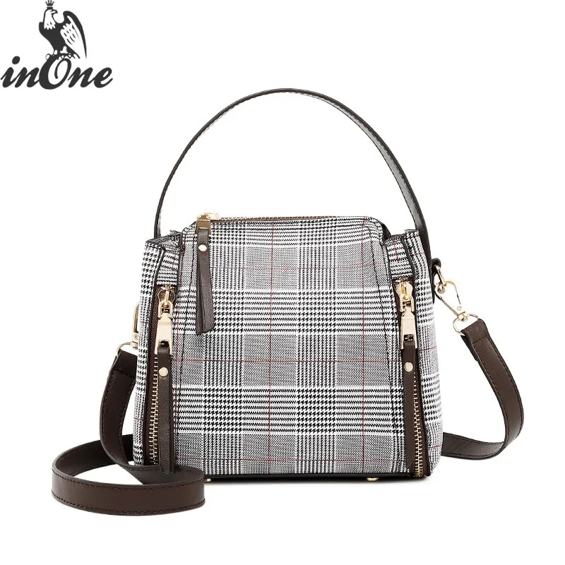 INONE Luxury Bags for Women 2018 Bolsa Feminina Bucket Plaid Handbag Crossbody Messenger Bag Travel Purse Two Sides Zippers
INONE Luxury Bags for Women 2018 Bolsa Feminina Bucket Plaid Handbag Crossbody Messenger Bag Travel Purse Two Sides Zippers