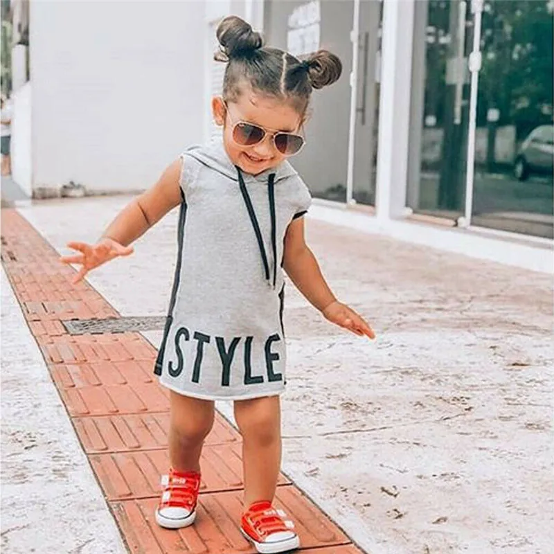 Summer Baby Girls Tunic Letter Dress Casual Party Sundress Clothes 1-6year Hooded Sleeveless Cool Kids Straight Loose Dresses
Summer Baby Girls Tunic Letter Dress Casual Party Sundress Clothes 1-6year Hooded Sleeveless Cool Kids Straight Loose Dresses