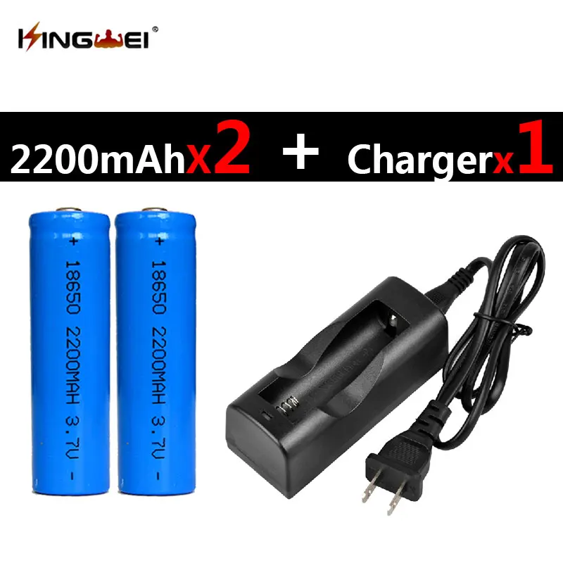 KingWei 2Pcs 18650 Batteries 3.7v 2200mah Rechargeable Li-ion Battery+1pc NK-803C 18650 Charger for Headlight US/EU
KingWei 2Pcs 18650 Batteries 3.7v 2200mah Rechargeable Li-ion Battery+1pc NK-803C 18650 Charger for Headlight US/EU