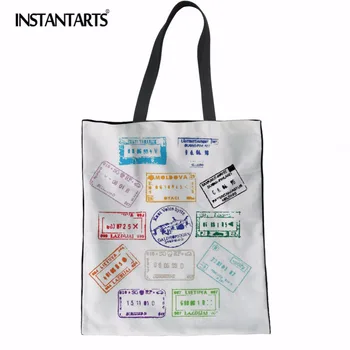 INSTANTARTS Durable Canvas Big Shopping Bag Eco-friendly Reusable Bag Girls Female Stamp Printed Travel Cotton Shoulder Bags
INSTANTARTS Durable Canvas Big Shopping Bag Eco-friendly Reusable Bag Girls Female Stamp Printed Travel Cotton Shoulder Bags