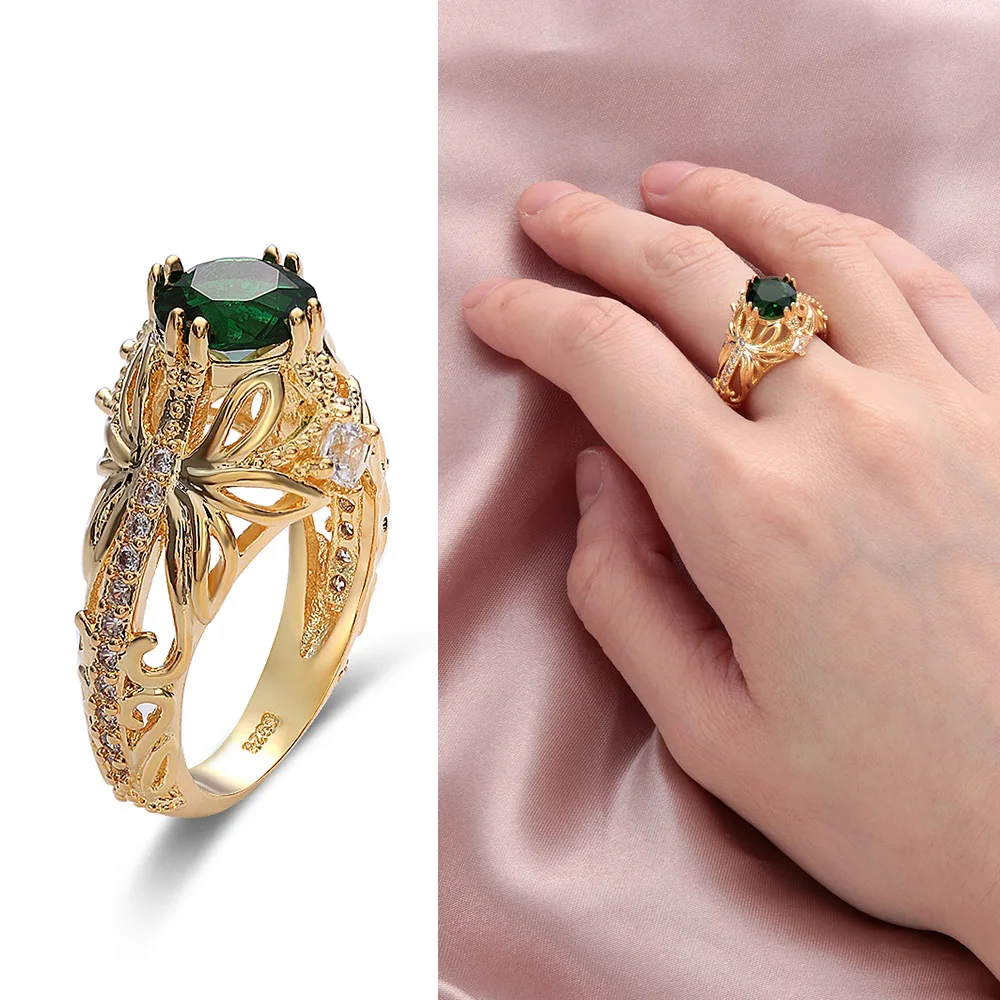 Size 6 - 10 Exquisite Gold Ring Anniversary Engagement Wedding Zircon Rings For Women Crystal Jewelry Green Band RING
Size 6 - 10 Exquisite Gold Ring Anniversary Engagement Wedding Zircon Rings For Women Crystal Jewelry Green Band RING