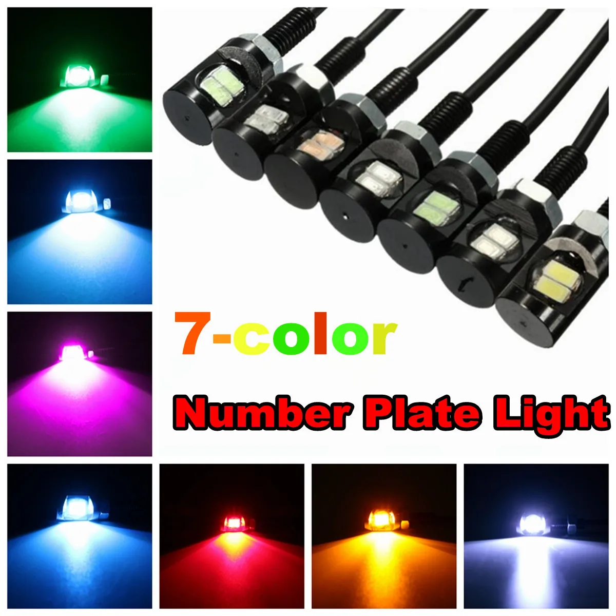 Universal 12V 2LED SMD Motorcycle Car Number License Plate Screw Bolt Light Tail Lamp Bulb
Universal 12V 2LED SMD Motorcycle Car Number License Plate Screw Bolt Light Tail Lamp Bulb