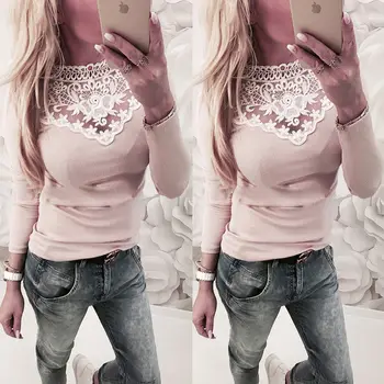 Fashion 2018 Women Ladies Sexy Lace V-neck Long Sleeve Blouses Shirts Slim Fit Cotton Casual Women Blouses Tops
Fashion 2018 Women Ladies Sexy Lace V-neck Long Sleeve Blouses Shirts Slim Fit Cotton Casual Women Blouses Tops