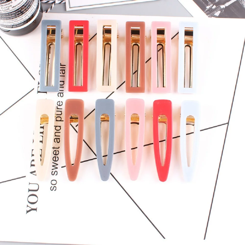 Women Fashion Acetic Acid Hairpin Geometric Hair Clip Rectangle Water drop Barrette Acetate Hairband Hair Accessories
Women Fashion Acetic Acid Hairpin Geometric Hair Clip Rectangle Water drop Barrette Acetate Hairband Hair Accessories
