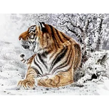 DIY pintura de diamante con Tigre mosaico punto de cruz taladro cuadrado completo 3D diamante pintura kit pegatina decoración del hogar regalos YY(China)