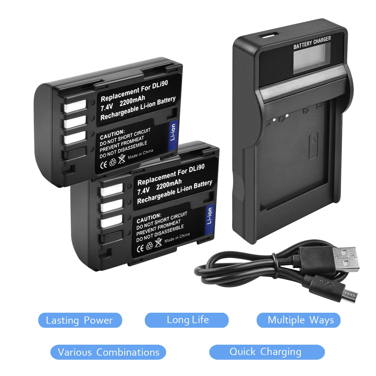 2X 7.4V 2200mAh D-LI90 DLI90 D LI90 Battery+chager with LED For Pentax PENTAX K-7 K-7D K-5 K-5 II 645D K01 z1 K-3 K-3 II L15
2X 7.4V 2200mAh D-LI90 DLI90 D LI90 Battery+chager with LED For Pentax PENTAX K-7 K-7D K-5 K-5 II 645D K01 z1 K-3 K-3 II L15