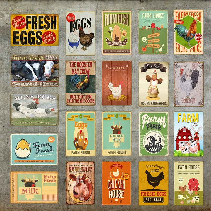 Farm Fresh Milk Metal Poster Hens Eggs Chicken House Cow Chip Farm Picture Tin Signs Wall Sticker Vintage Home Decor YD039
Farm Fresh Milk Metal Poster Hens Eggs Chicken House Cow Chip Farm Picture Tin Signs Wall Sticker Vintage Home Decor YD039