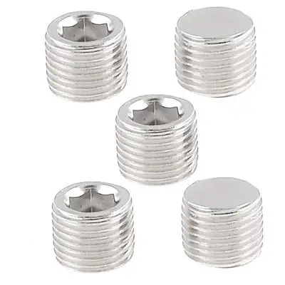 5 Pcs Air Pipe Fittings 9mm Thread Hex Socket Metal Plugs Caps | Бытовая техника