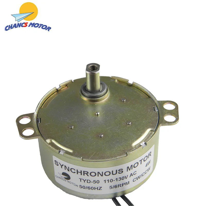 CHANCS TYD-50 Synchronous AC Motor 110V 5-6RPM CW/CCW Flush Shaft Small Electric Gear Motor
CHANCS TYD-50 Synchronous AC Motor 110V 5-6RPM CW/CCW Flush Shaft Small Electric Gear Motor