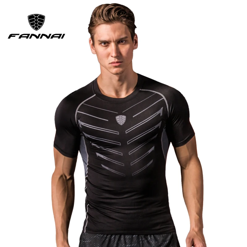 FANNAI Men's T-shirt Gym Fitness shirts Slim Tops Tees compression tights shirt High Elastic Running short sleeve Quick Dry MMA
FANNAI Men's T-shirt Gym Fitness shirts Slim Tops Tees compression tights shirt High Elastic Running short sleeve Quick Dry MMA