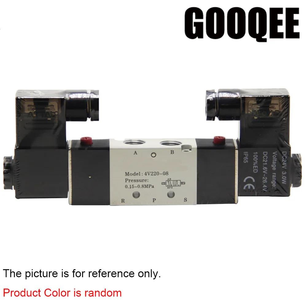 1PCS 4V220-08 Air Pneumatic Solenoid Valve 5 way 2 Position 1/4" Aluminum Alloy Internal E DC12V DC24V AC110V AC220V 
1PCS 4V220-08 Air Pneumatic Solenoid Valve 5 way 2 Position 1/4" Aluminum Alloy Internal E DC12V DC24V AC110V AC220V