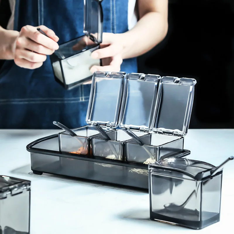 Combination Set Kitchen Pepper Herb Salt Storage Spice Jar Plastic Transparent With Rack Spoon Seasoning Box Container Bottles
Combination Set Kitchen Pepper Herb Salt Storage Spice Jar Plastic Transparent With Rack Spoon Seasoning Box Container Bottles