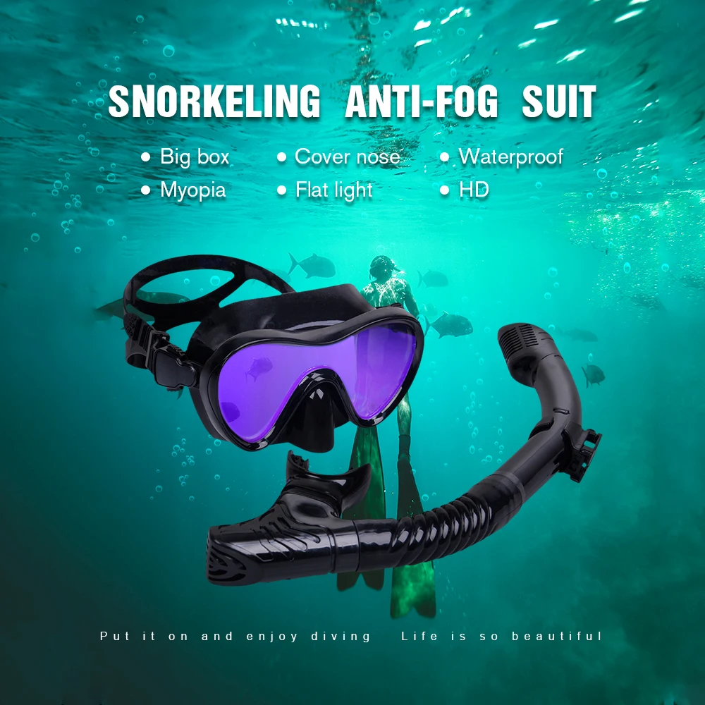 Professional Scuba Diving Masks Silicone Masks Snorkel Anti-fog Diving Mask Snorkel Full Dry Tube Underwater Swimming Equipment
Professional Scuba Diving Masks Silicone Masks Snorkel Anti-fog Diving Mask Snorkel Full Dry Tube Underwater Swimming Equipment
