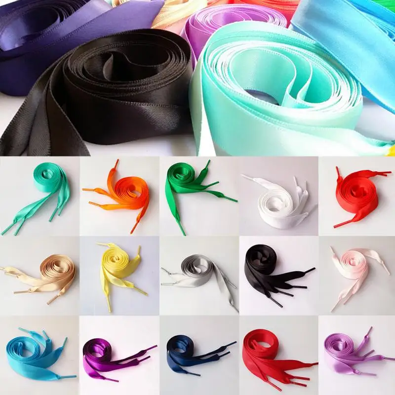 80cm Flat Satin Ribbon Multicolor Shoelaces Shoe Laces Sneaker Sport Shoes 2CM Wide 16 colors
80cm Flat Satin Ribbon Multicolor Shoelaces Shoe Laces Sneaker Sport Shoes 2CM Wide 16 colors