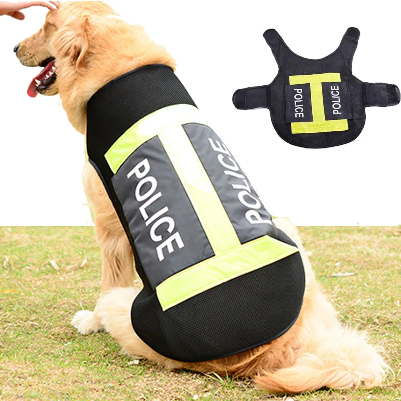 Large Pet Dog Reflective Vest Working Dog Clothes Police Style Cotton Coat Dogs Summer Wear Jacket M-XXL New Arrival DOGGYZSTYLE 
Large Pet Dog Reflective Vest Working Dog Clothes Police Style Cotton Coat Dogs Summer Wear Jacket M-XXL New Arrival DOGGYZSTYLE