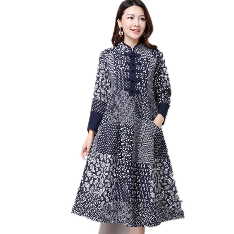 2017 Autumn Winter Elegant Women Dress Retro Large size Loose Leisure Retro Cotton Linen Women Dress Mori Girls Ethnic Vestidos
2017 Autumn Winter Elegant Women Dress Retro Large size Loose Leisure Retro Cotton Linen Women Dress Mori Girls Ethnic Vestidos